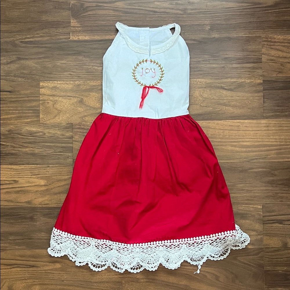 Joyful Red and White Kids Dress